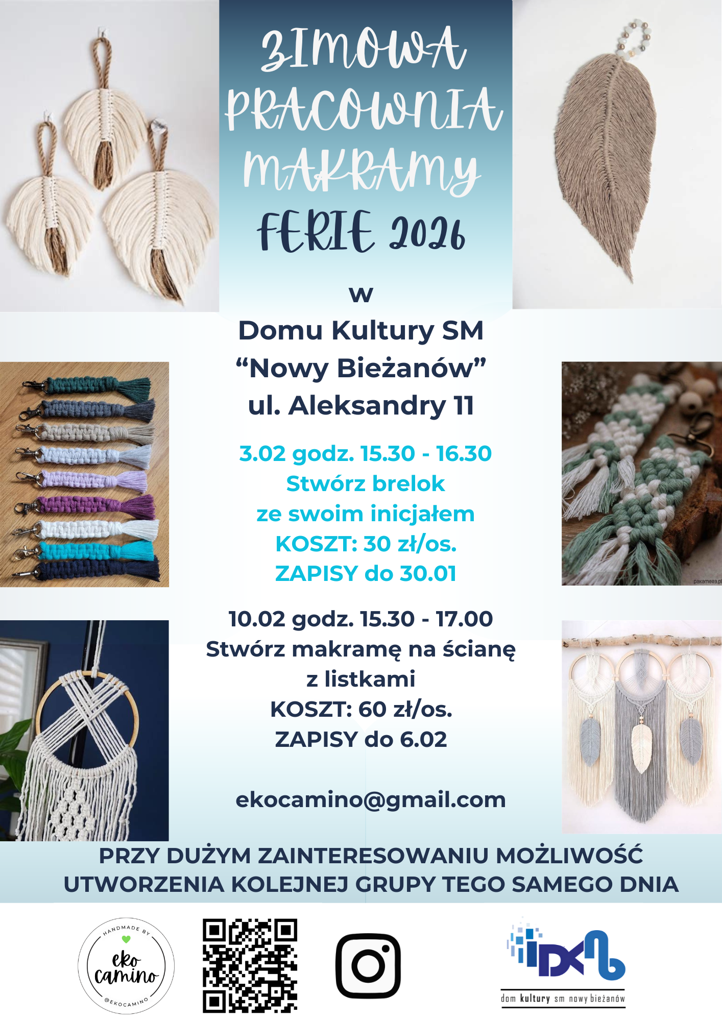 Zimowa Pracownia Makramy - plakat