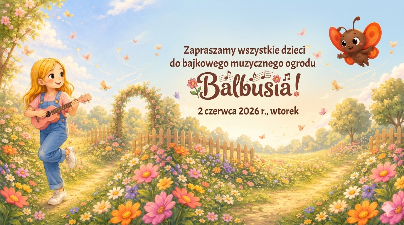 Ciocia Madzia i motylek Balbuś w czerwcowym ogrodzie